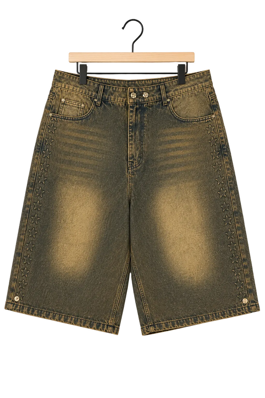 Espresso Washed Denim Shorts